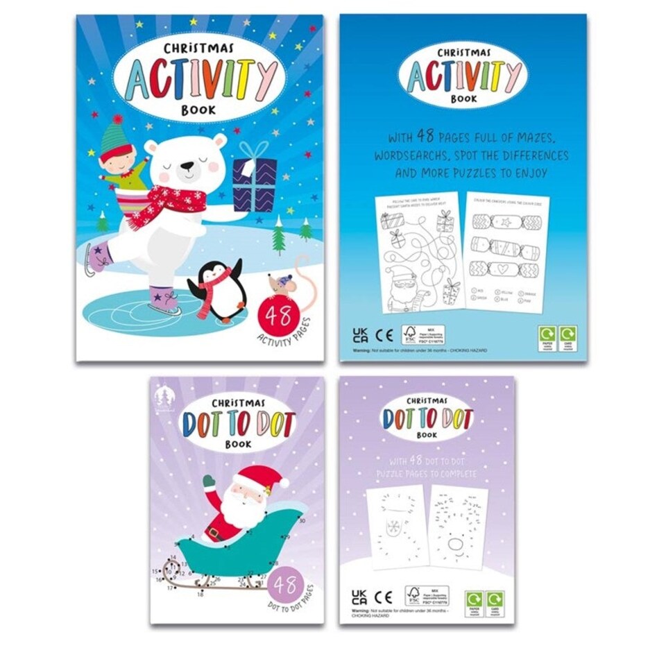 image 1 of Pack of 3 Assorted sizes Christmas Activity Books