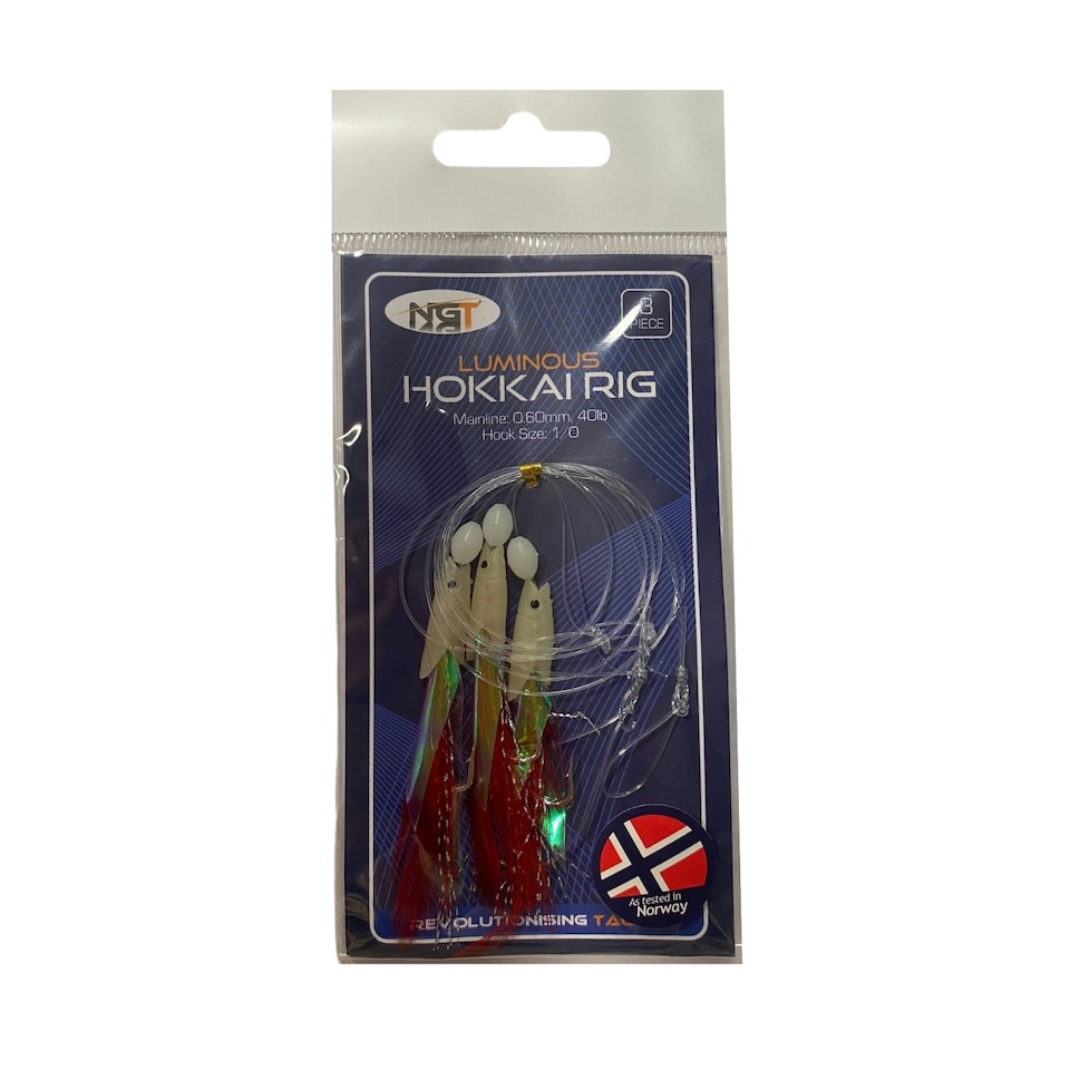 image 1 of NGT Luminous Hokkai Rig 3 Piece - 0.60mm Mainline 40lb 1/0 Hook