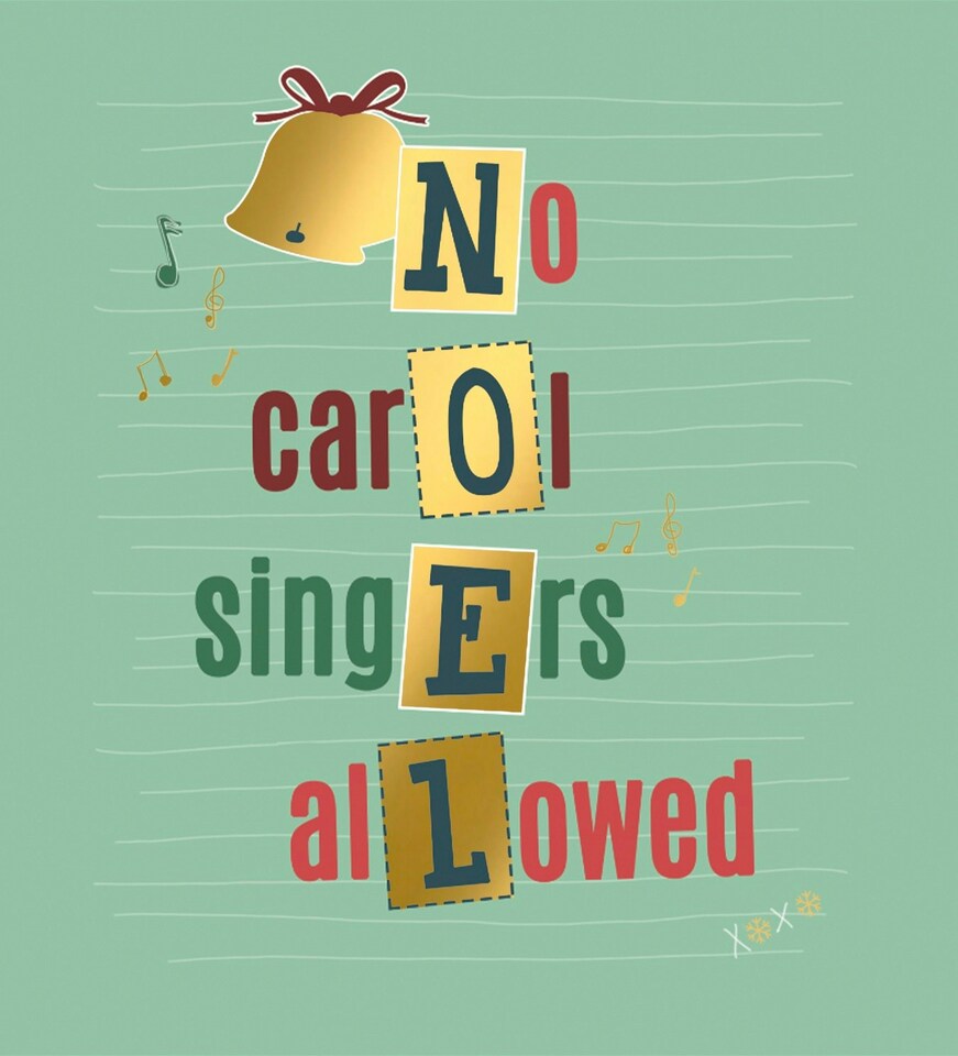 image 1 of No Carol Singers Allowed - Foiled Christmas Card