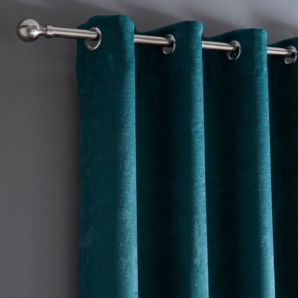 image 1 of Fusion Strata Eyelet Curtains Forest Green
