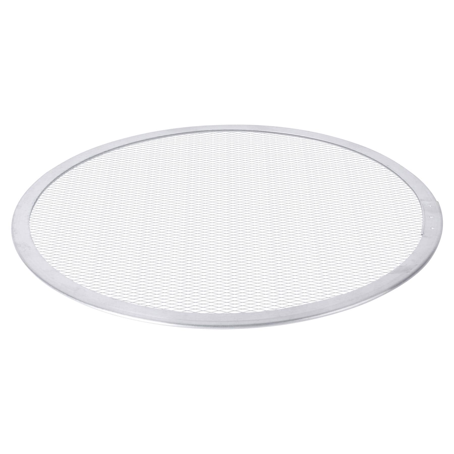 Argon Tableware Mesh Pizza Screen - Non-Stick Metal Aluminium Pizza Trays Round Oven Safe Cooking Baking Pan Tray Silver Silver 1
