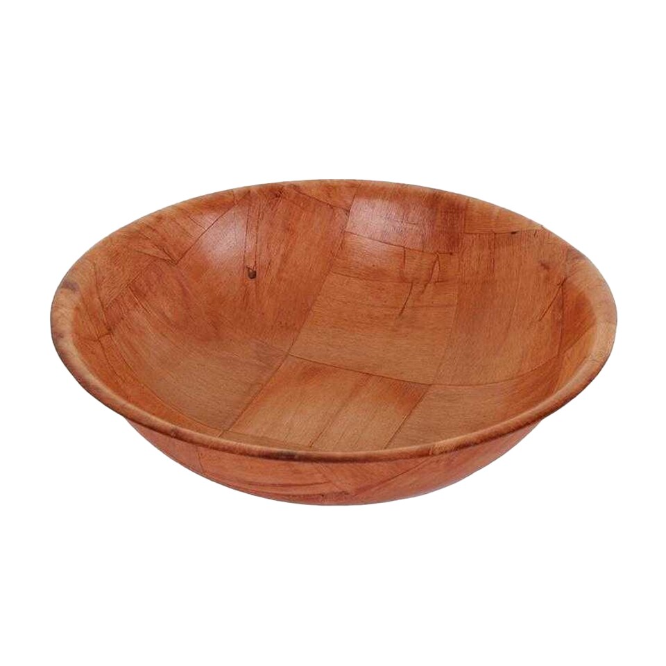 image 1 of Apollo Wood Woven Serving Bowl | Brown | Brown | 1