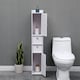 image 4 of Living and Home Wooden Tall Bathroom Storage Cabinet - 25x20x118cm