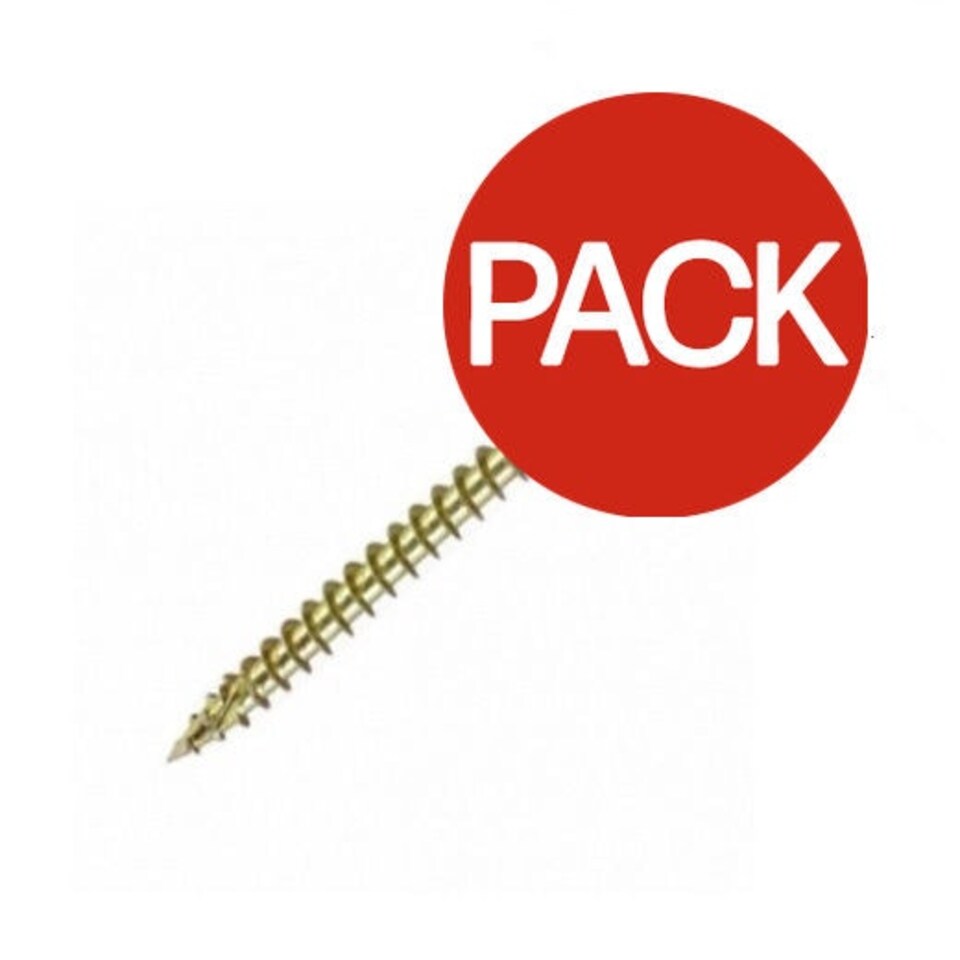 Securpak Countersunk Pozi Head Screw (Pack of 50) - Gold - 25mm x 3.5mm