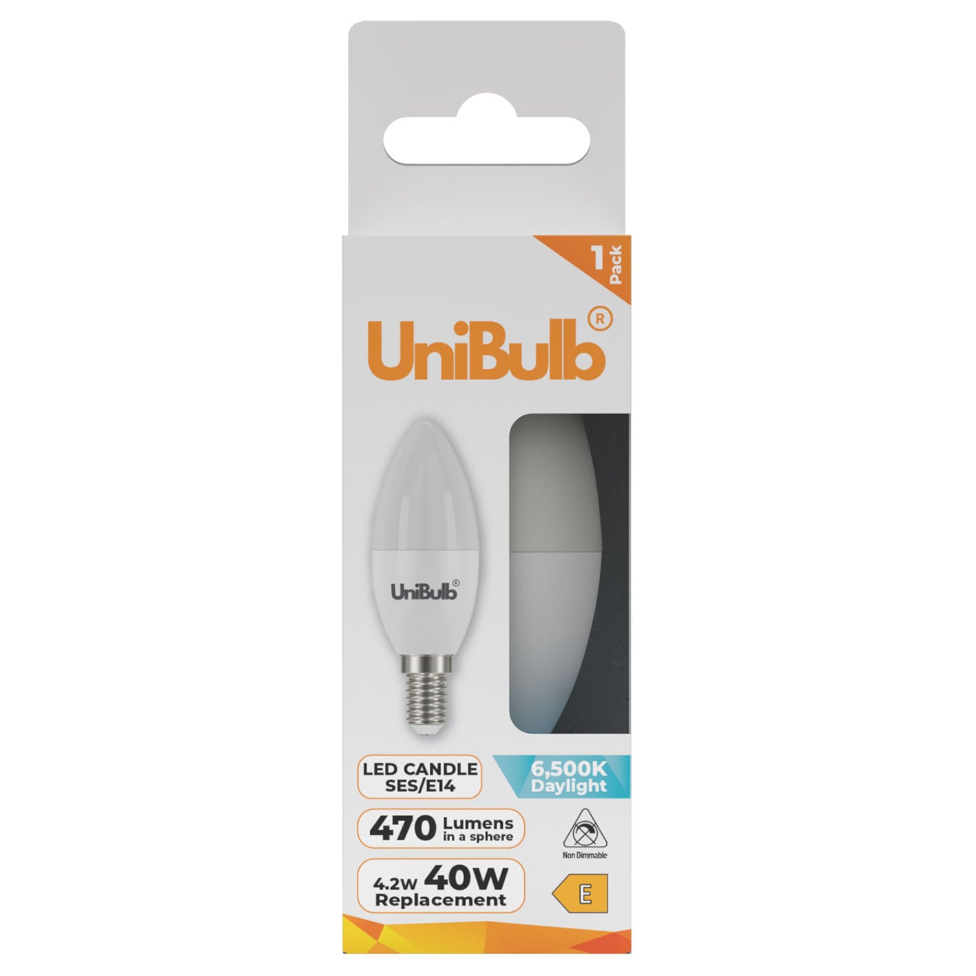 UniBulb LED Candle E14 Small Edison Screw (SES) 470lm 4.2W