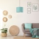 image 8 of Unique Jungle Print Duck Egg Lampshade with Palm Trees, Sloths and Elephants | Blue | Duck Egg | 1