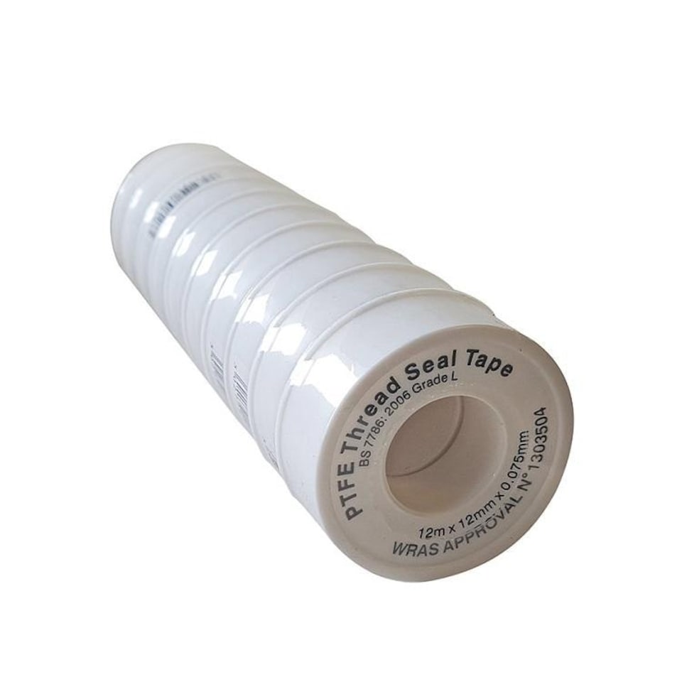 Water PTFE Plumbers Thread Seal Tape 12mm x 12m 10pk - One Colour - One Size