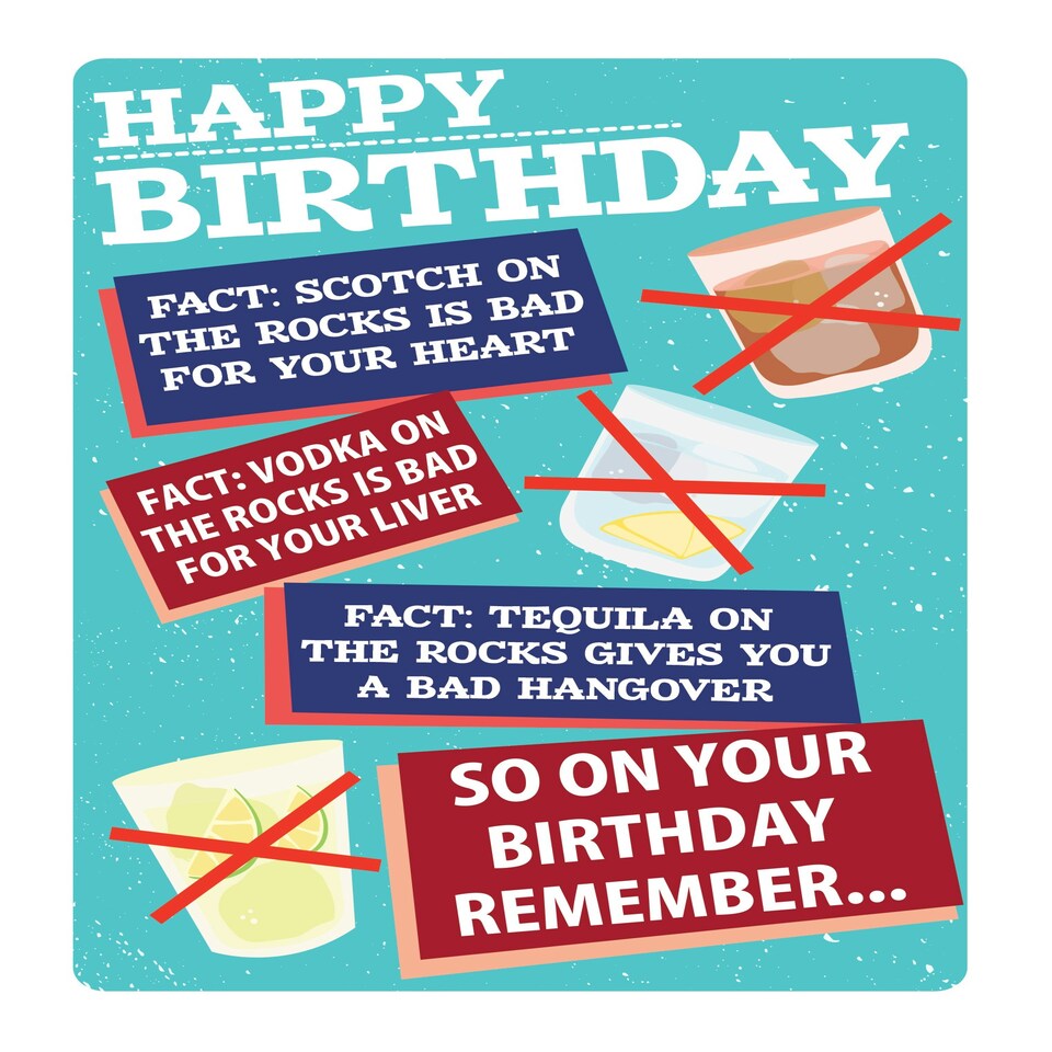 image 1 of Scotch On The Rocks Is Bad For Your Heart... - Funny Birthday Card