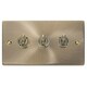 image 2 of SE HOME Antique Brass 3 Gang 2 Way 10AX Toggle Light Switch Brown | Antique Brass