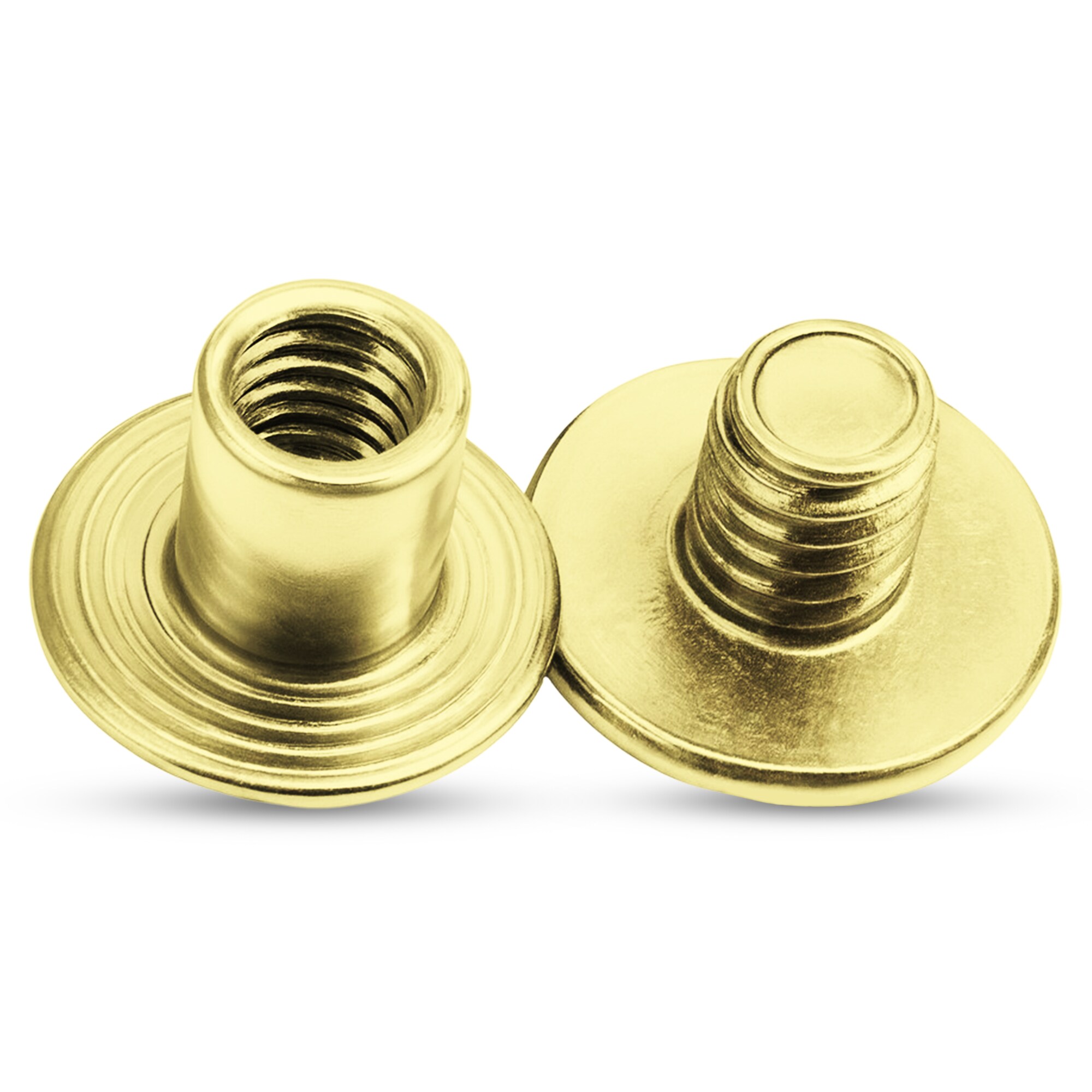 Neel Blue Chicago Screw Rivets Flat Head, Anti-Resistant, Brass - 9x6mm, 10pcs in Gold