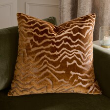 Paoletti Tierra Cut Velvet Cushion | Bronze | Bronze