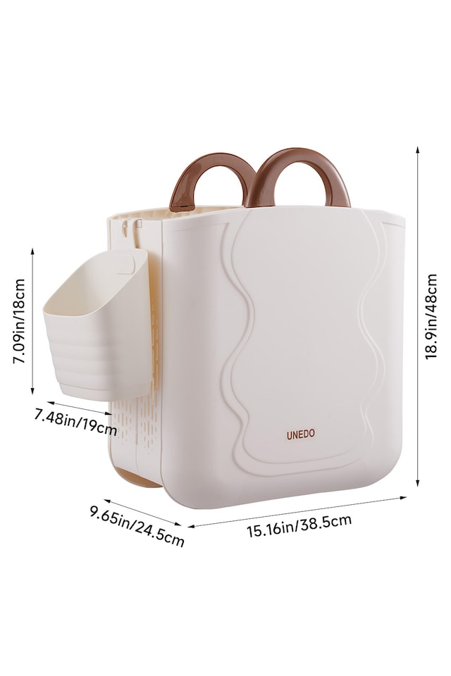 image 1 of Living and Home Foldable Laundry Basket with Underwear Basket