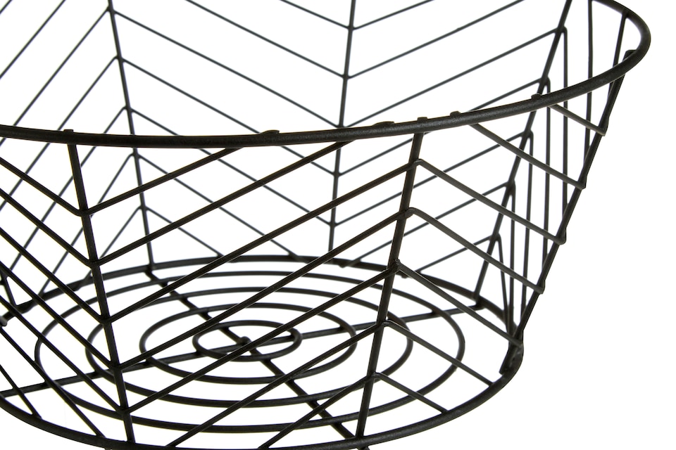 image 1 of Interiors by Premier Black Powder Coated Fruit Basket, Modern Wire Design Bowl For Storing Fresh Fruit, Durable Metal With Matte | Black