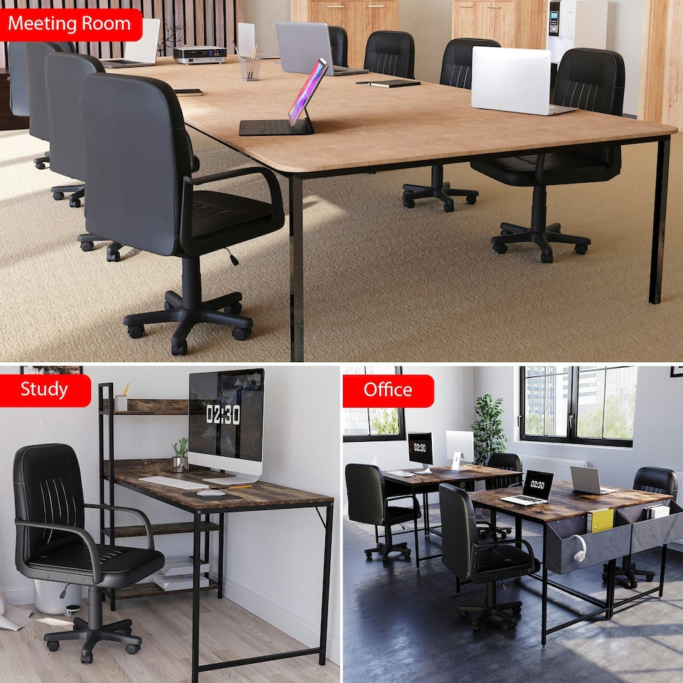 image 1 of Vida Designs Morton Office Chair Computer Desk Table Chair, Black