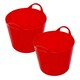 image 1 of 3 x 40 Litre Strong Robust Red Coloured Flexible Tubs For Multi Purpose Storage Use