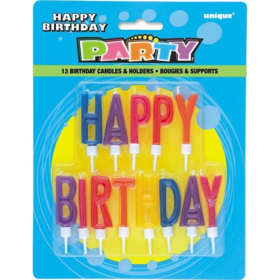 image 1 of Happy Birthday Letter Candles in Holders
