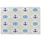 image 1 of Nautical Elements on Striped Background (Rug) Blue | XL: 160x230cm
