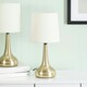 image 2 of ValueLights Teardrop Pair of Gold Touch Table Lamps with Cream Shade