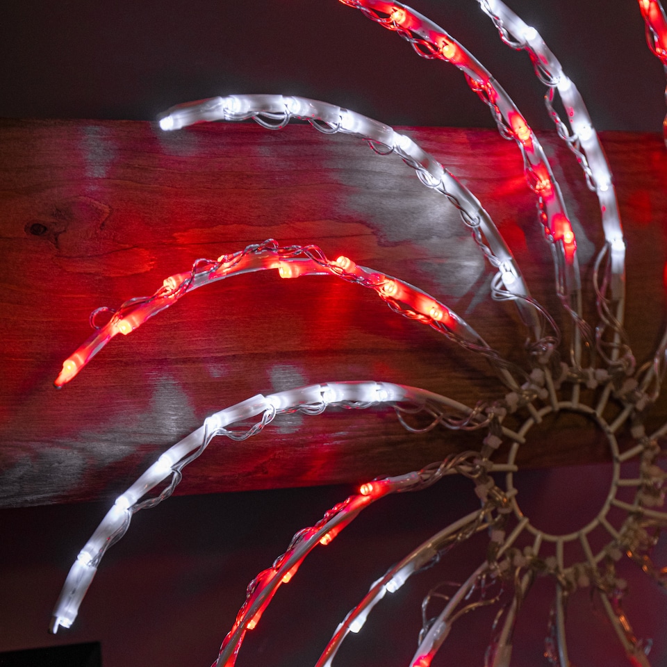 image 1 of 50cm Light up Christmas Spinner Decoration with 128 Red and White LEDs
