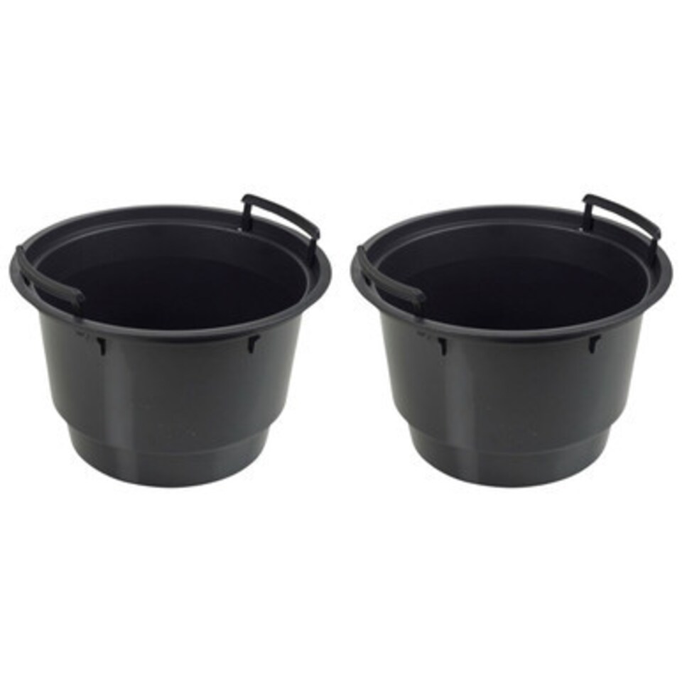 image 1 of Slim Plastic Round Flower Pot with Inserts - 52x29.6x29.6cm | White | White & Set of 2 | 2