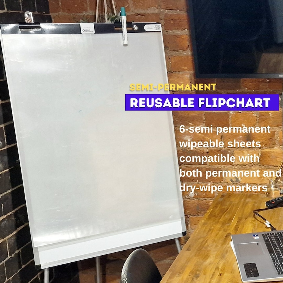 image 1 of Smart Reusable Dry-wipe Flipchart