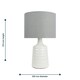 image 7 of Ripple - Off White Ribbed Ceramic Table Lamp with Grey Fabric Shade White | Grey