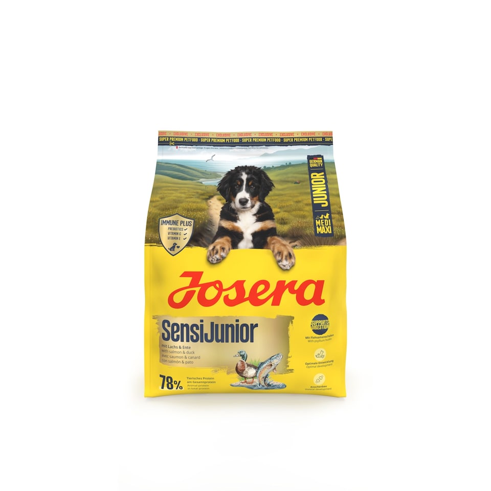 image 1 of Josera SensiJunior complete puppy food | For active pups | Sensitive digestion | Gluten-free | Medium & large breeds | Immune Plus | Lots of meat | 0.9kg