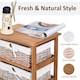 image 5 of HOMCOM 5 Drawer Wicker Basket Storage Shelf Unit Wooden Frame Home Natural