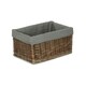 image 5 of Antique Wash Grey Cotton Grey Lined Willow Storage Baskets Grey | Grey | S