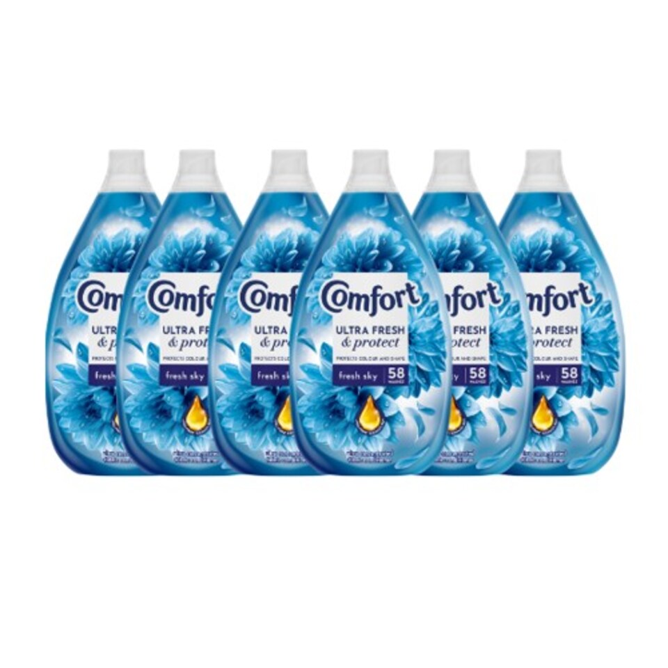 image 1 of Comfort Fresh and Protect Sky Fabric Conditioner 870ml 58 Washes | Blue | 6 - Blue | 6