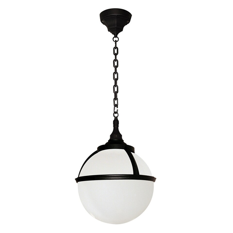 Glenbeigh 1 Light Outdoor Globe Ceiling Chain Lantern Black IP44, E27