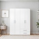 image 2 of Adore Matt White 4 Door 2 Drawer Combi Wardrobe with Shelves White