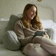 image 2 of icon Teddy Bear Cuddle Cushion Grey Reading Support Pillow Grey | One Size