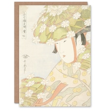 Utamaro Kitagawa Japanese Art Card Sagi Musume Heron Maiden