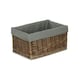 image 5 of Large Antique Wash Grey Cotton Grey Lined Willow Storage Baskets | Grey | Grey