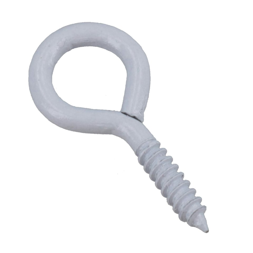 image 1 of Screw Eye Hooks Fasteners Picture Curtain Hanger 8mm Hook 30mm Length 28pc