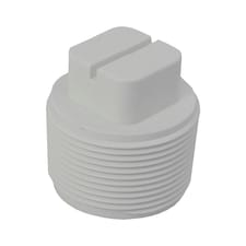 Plastica 1.5in Threaded Plug White Pack of 10