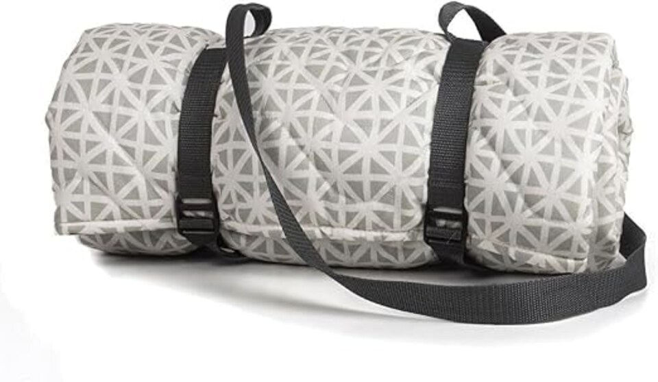 image 1 of Newbury Quilted Picnic Rug - Light Grey