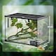 image 7 of PawHut Glass Reptile Terrarium with Thermometer, Decor Kit, Heated - Black