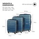 image 5 of VonHaus 3pc Navy Luggage Set, 360° Silent Spinner Wheels
