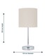 image 7 of Chrome Stick Table Lamp with Natural Linen Shade | Chrome | Brown | Medium | 1