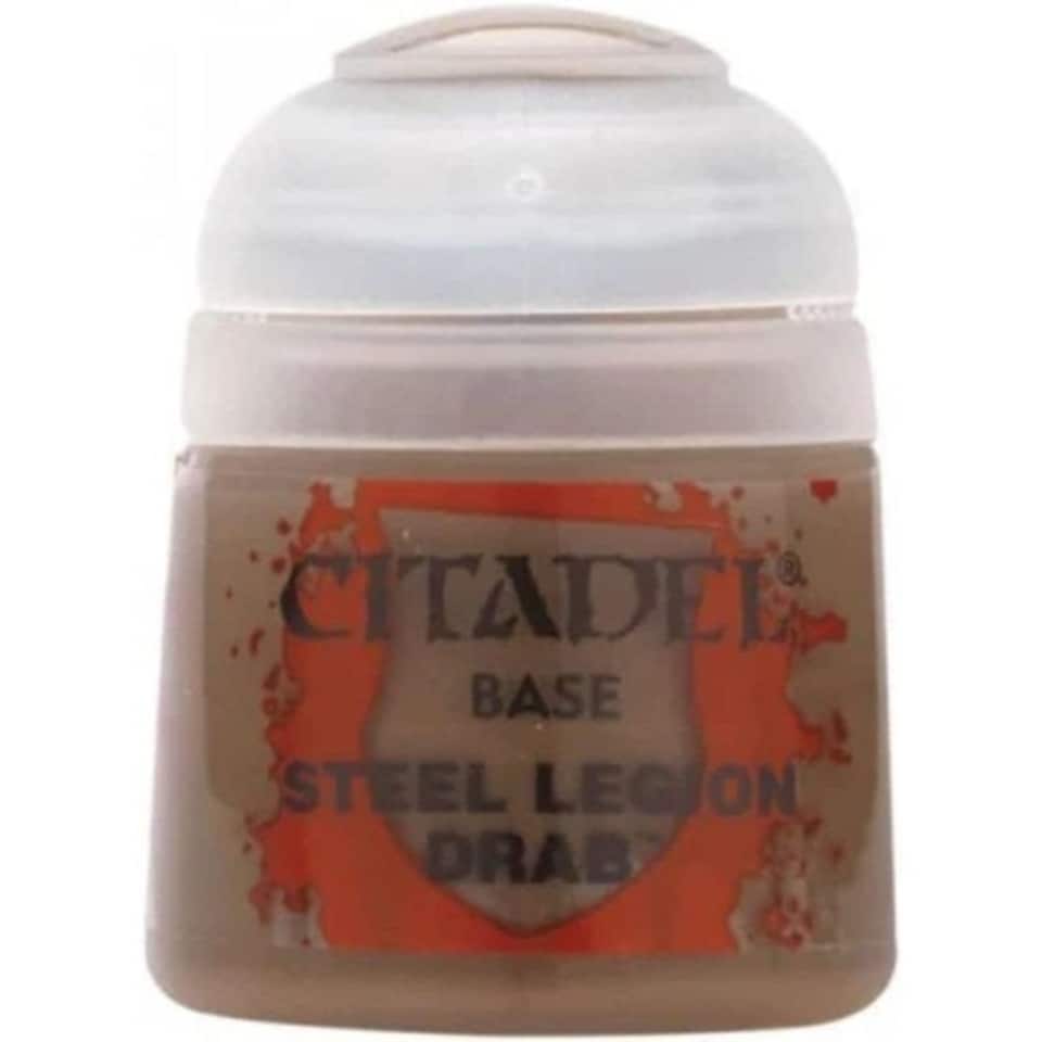 image 1 of Games Workshop Citadel Colour Base: Steel Legion Drab (12ml) Paint