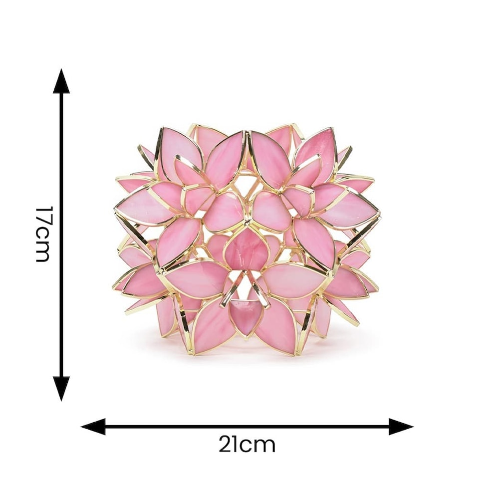 image 1 of ValueLights Reine Pink Glass Flower Ceiling Lamp Shade & Bulb | Pink