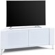 image 8 of MDA Designs CORVUS Corner-Friendly Gloss White Contemporary Cabinet with White Profiles White BeamThru Glass Doors Suitable for Flat Screen TVs up to 50" White