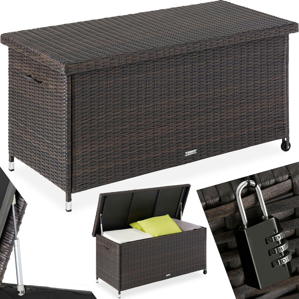 image 1 of Storage Box Kiruna - rattan garden furniture cushion storage 120 x 55 x 61.5 cm Brown
