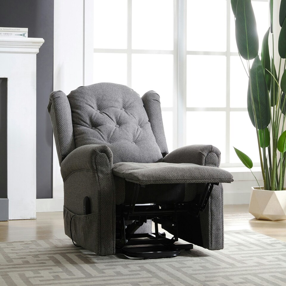 image 1 of Crawley Electric Lift-Assist Riser Recliner - Dark Grey