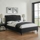 image 1 of 4ft6 Double Fabric upholstered, Black,buttoned back,curved bed frame,bedstead