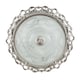 image 4 of Traditional Satin Nickel and Floral Glass Flush Ceiling Light | Silver