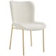 image 1 of Dining Chair Tessa - ergonomic high backrest, slim steel legs, soft fabric | White | Bouclé white/gold | 1