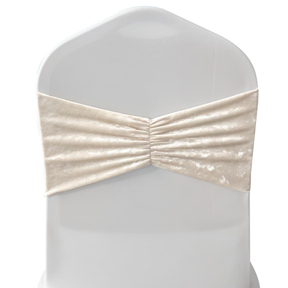 image 1 of Crushed Velvet Chair Band, Glitz Shiny Fabric Sashes - 1pc